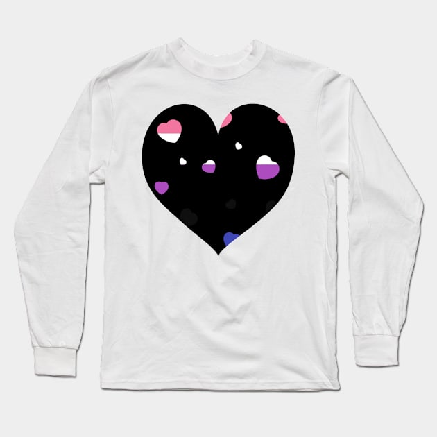 Chaotic Hearts, Pride Series - Genderfluid Long Sleeve T-Shirt by StephOBrien